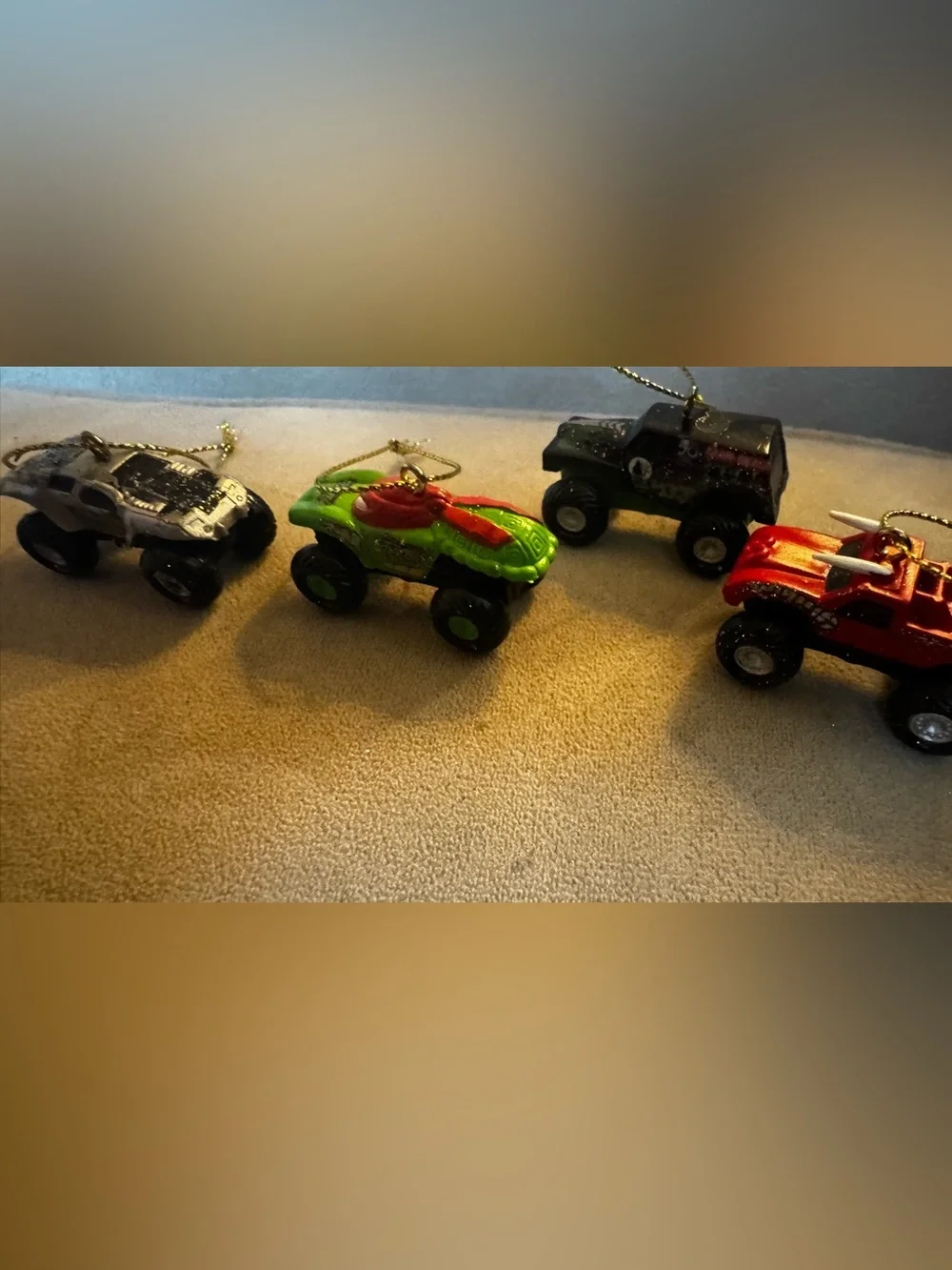 Mini Monster Truck Toy ornament set - approximately 1”